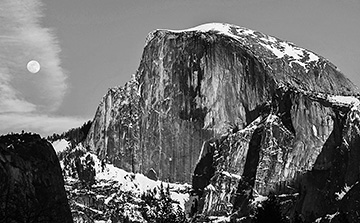 Half Dome, black and white