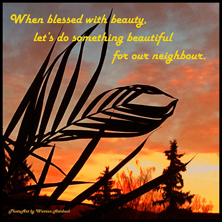 When blessed with beauty, let's do something beautiful for our neighbour.